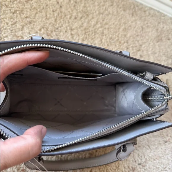 Michael Kors Pearl Gray Mini Shiela Satchel - Picture 4 of 6